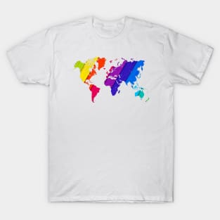 world map rainbow #love T-Shirt